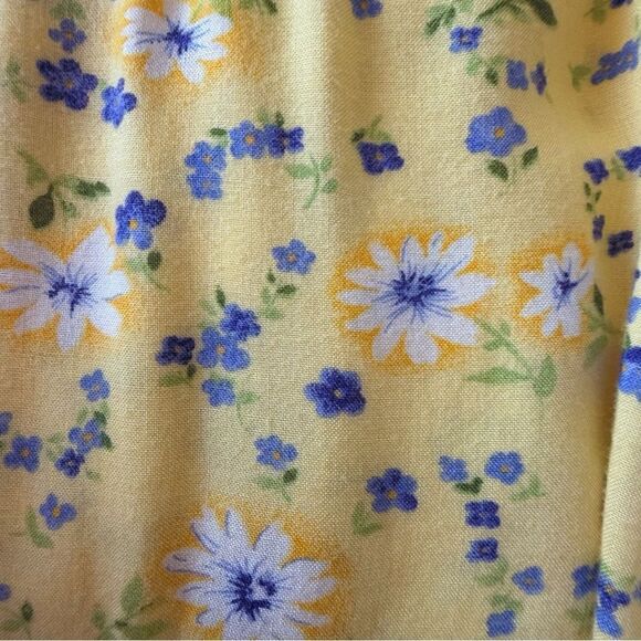 Studio Ease Plus Size Yellow Ditsy Floral Maxi Sundress 26W Cottagecore Style - Picture 8 of 9